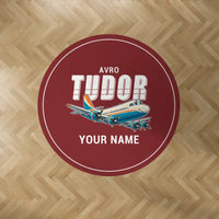 Thumbnail for Avro 689 Tudor II - Cartoon + Name - Round Carpet - Dark Red
