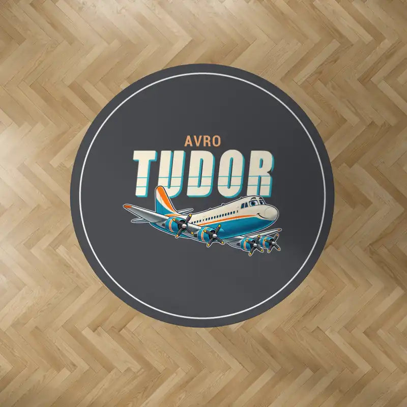 Avro 689 Tudor II - Cartoon - Round Carpet - Dark Gray