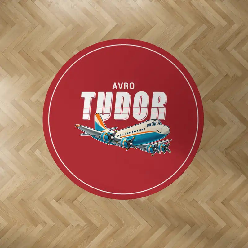 Avro 689 Tudor II - Cartoon - Round Carpet - Red