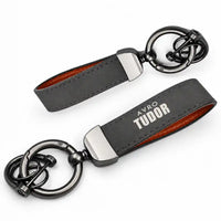 Thumbnail for Avro 689 Tudor II - Leather Key Chain - Horseshoe Buckle - Tag - Gray