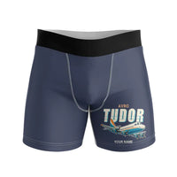 Thumbnail for Avro 689 Tudor II - Men Boxers - Cartoon + Name - Navy Blue