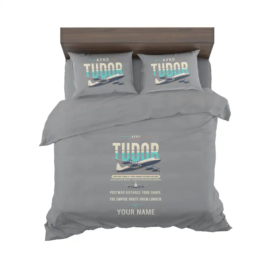 Avro 689 Tudor II - Original + Name - Bedding Set - Gray