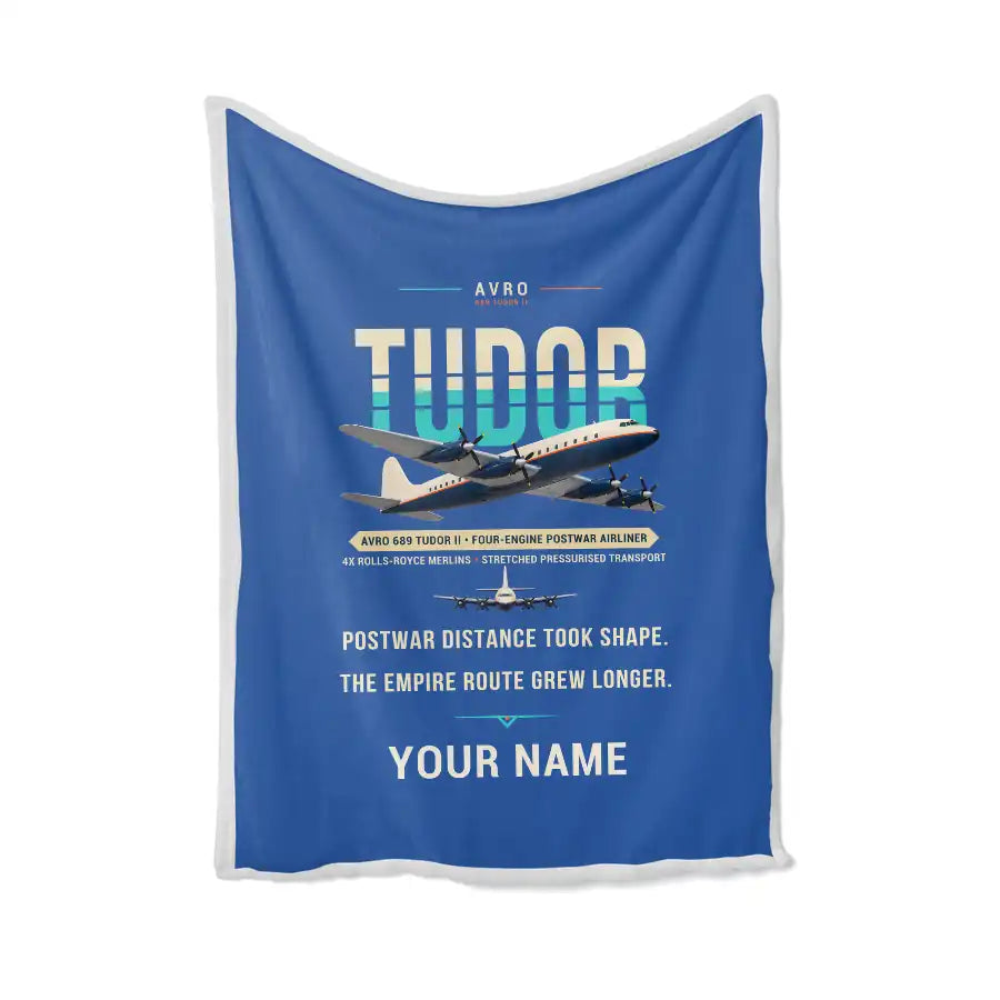 Avro 689 Tudor II - Original + Name - Blanket - Blue