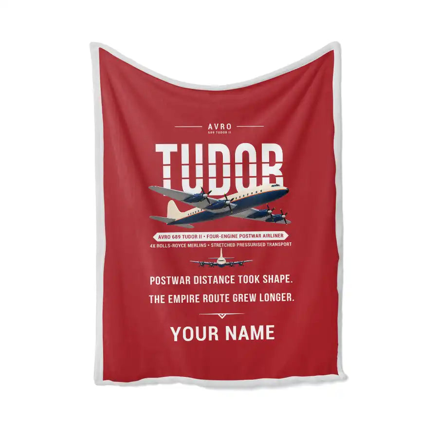 Avro 689 Tudor II - Original + Name - Blanket - Red