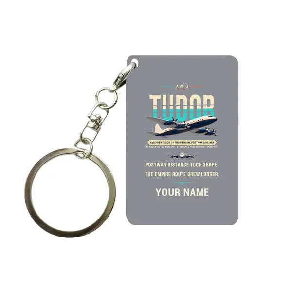 Avro 689 Tudor II - Original + Name - Key Chain - Gray