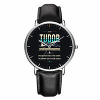 Thumbnail for Avro 689 Tudor II - Original - Slim Leather - Silver and Black Leather Strap