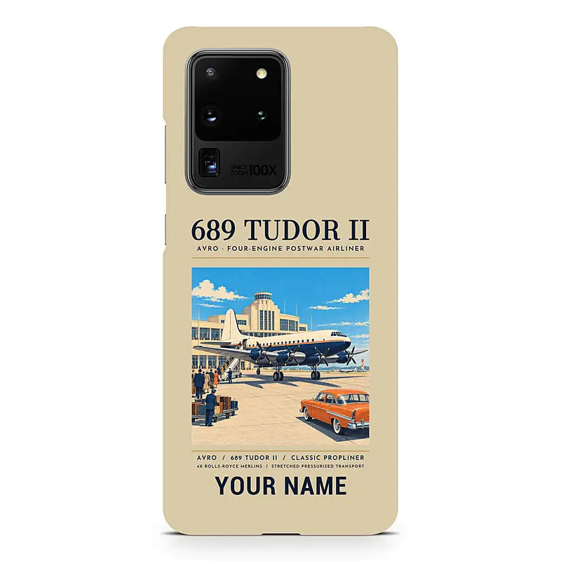 Avro 689 Tudor II - Poster + Name - Samsung Case - Beige