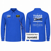 Thumbnail for Avro 689 Tudor II Premium Polo T-Shirts - Original + Name - Long Sleeve - Blue