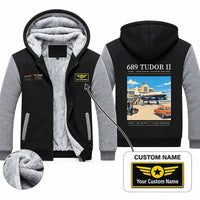 Thumbnail for Avro 689 Tudor II Zipped Sweatshirts - Poster + Name - Black & Gray