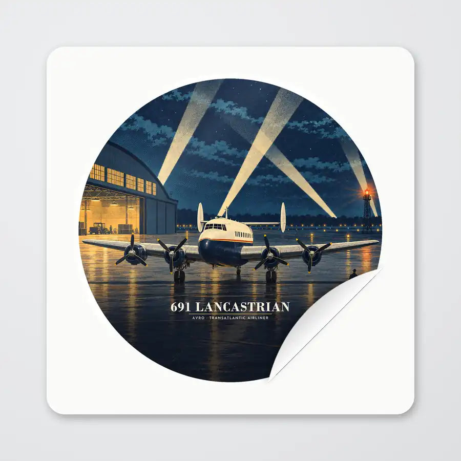 Avro 691 Lancastrian - 3D - Circle Sticker - Peel