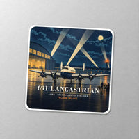 Thumbnail for Avro 691 Lancastrian - 3D + Name - Square Sticker - Close-up