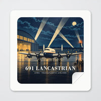Thumbnail for Avro 691 Lancastrian - 3D - Square Sticker - Peel