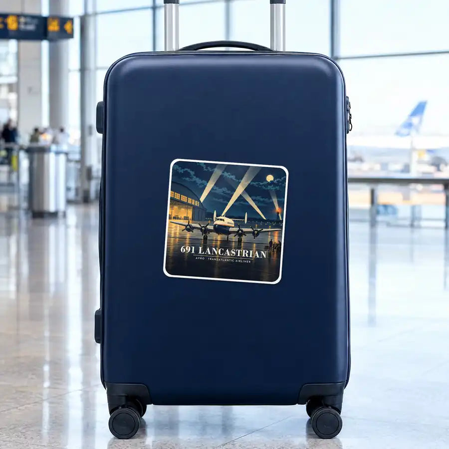 Avro 691 Lancastrian - 3D - Square Sticker - Suitcase