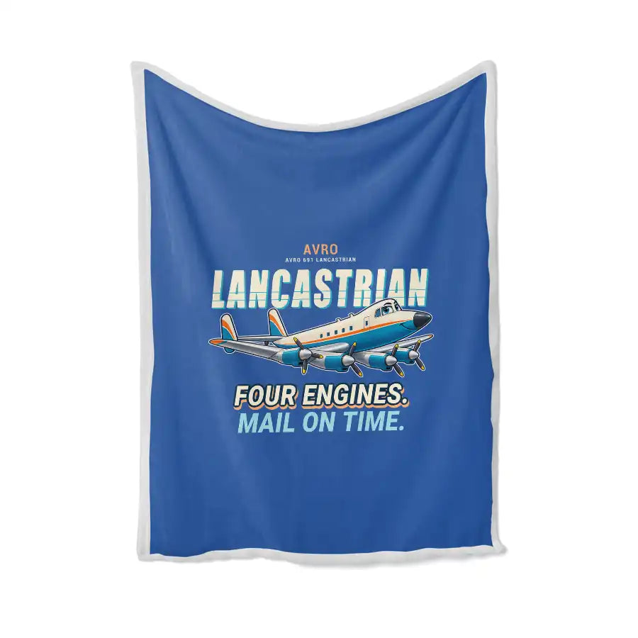 Avro 691 Lancastrian - Cartoon - Blanket - Blue