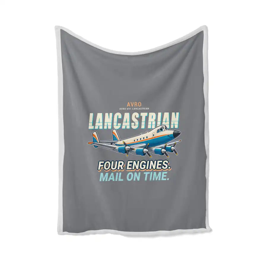 Avro 691 Lancastrian - Cartoon - Blanket - Gray
