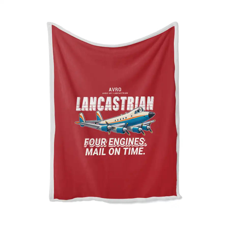 Avro 691 Lancastrian - Cartoon - Blanket - Red