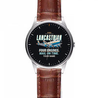 Thumbnail for Avro 691 Lancastrian - Cartoon + Name - Leather Strap - Striped Brown Leather Strap