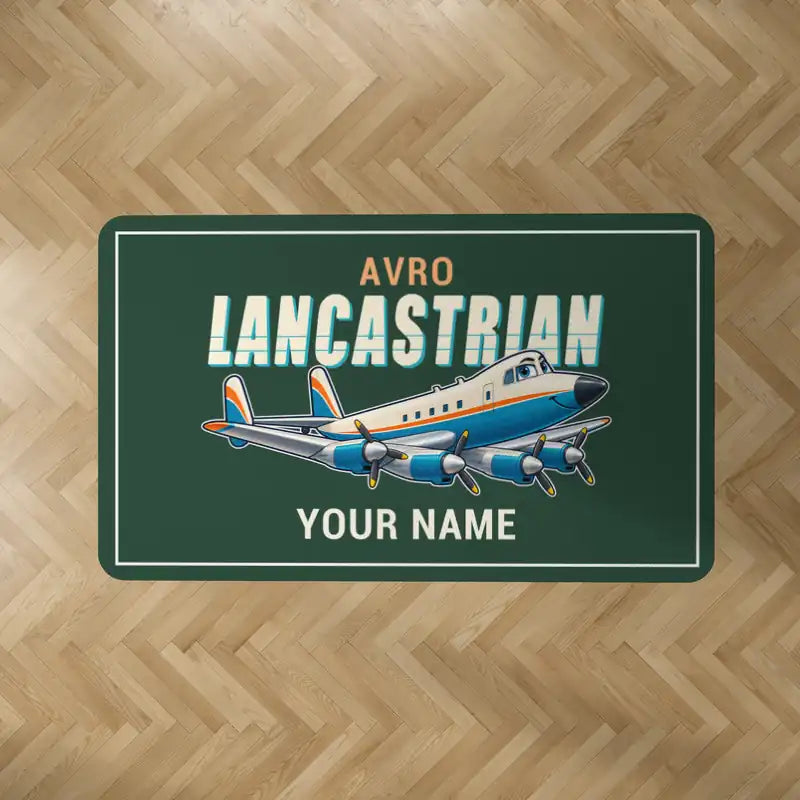 Avro 691 Lancastrian - Cartoon + Name - Rectangle Carpet - Dark Green