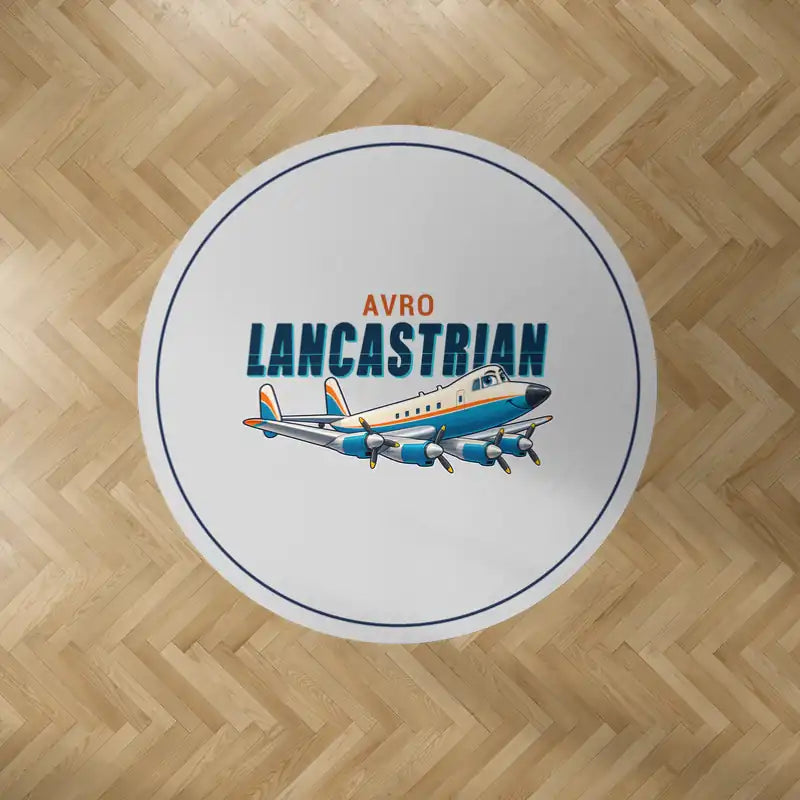 Avro 691 Lancastrian - Cartoon - Round Carpet - Light Gray