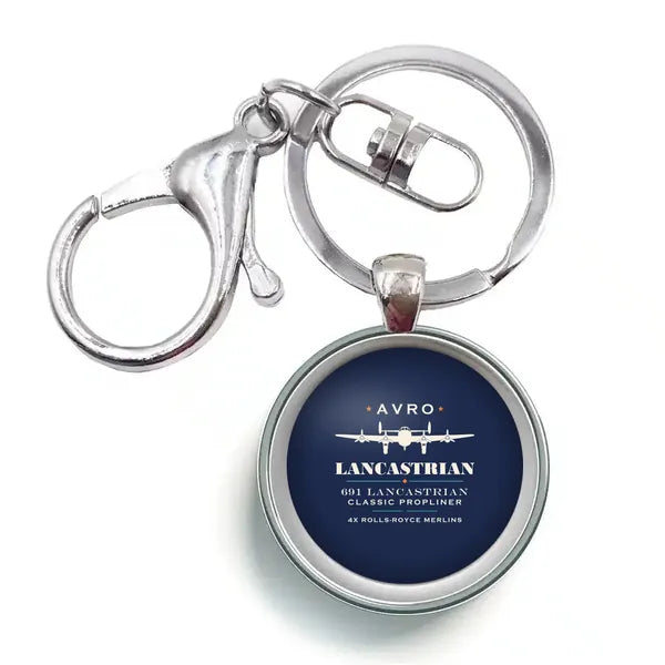 Avro 691 Lancastrian - Heritage - Circle Key Chain - Navy Blue