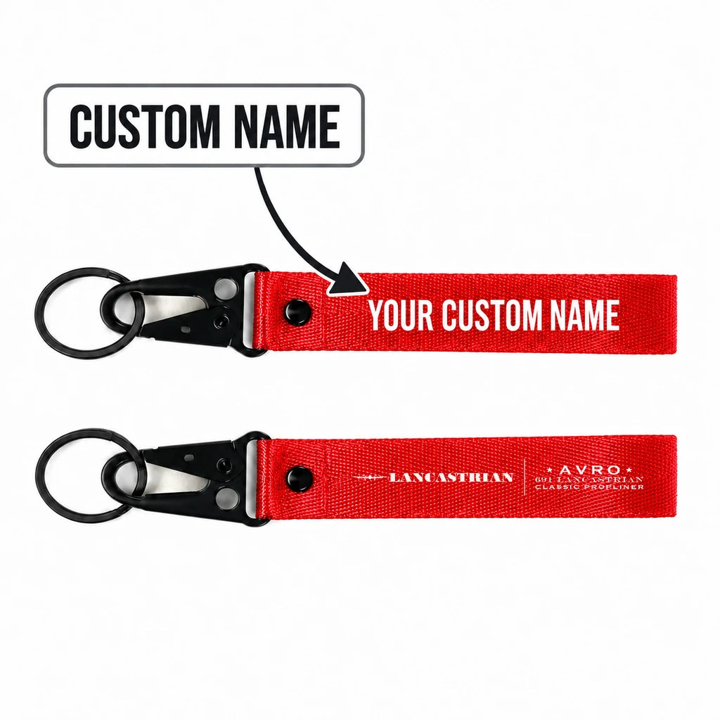 Avro 691 Lancastrian Hawk-Shaped Key Chains - Red - Heritage - Personalized