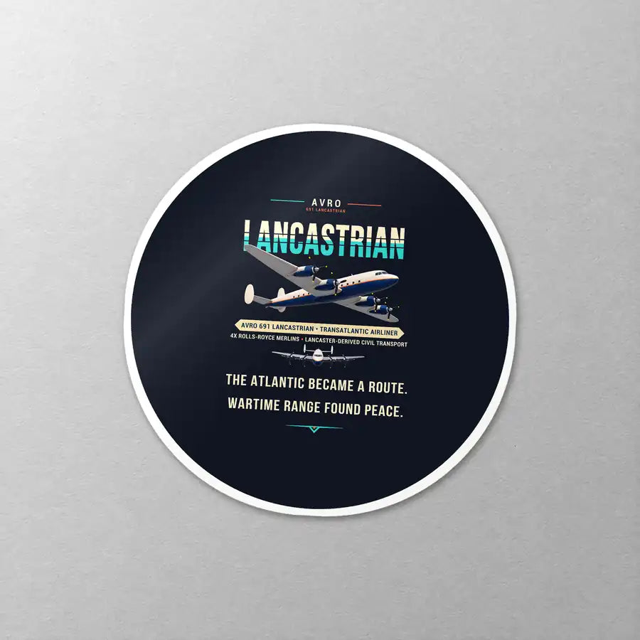 Avro 691 Lancastrian - Original - Circle Sticker - Close-up