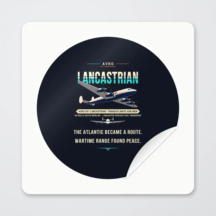 Avro 691 Lancastrian - Original - Circle Sticker - Peel