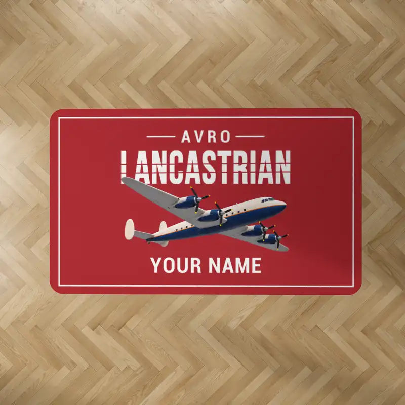 Avro 691 Lancastrian - Original + Name - Rectangle Carpet - Red
