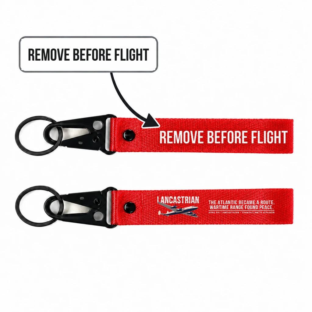 Avro 691 Lancastrian Hawk-Shaped Key Chains - Red - Original - Remove Before Flight