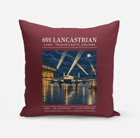 Thumbnail for Avro 691 Lancastrian - Poster - Pillow - Dark Red