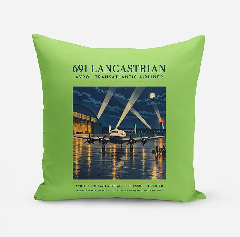 Avro 691 Lancastrian - Poster - Pillow - Light Green