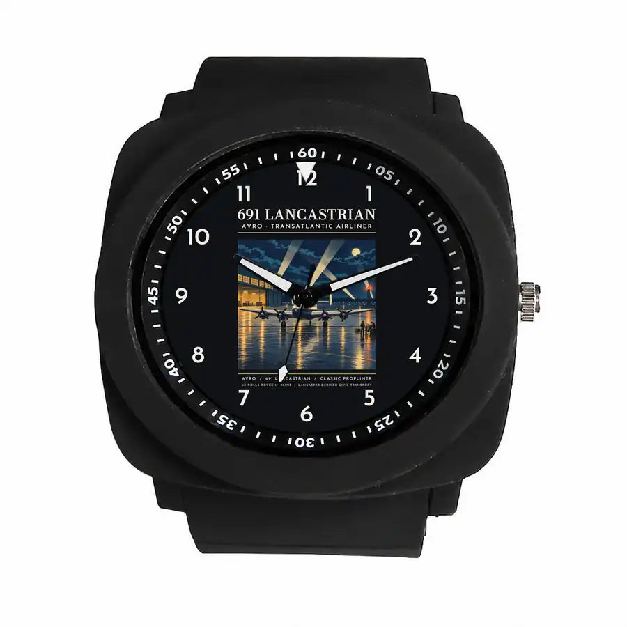 Avro 691 Lancastrian - Poster - Rubber Strap - Black