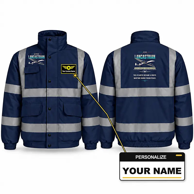 Avro 691 Lancastrian Reflective Winter Jackets - Original + Name - Navy Blue