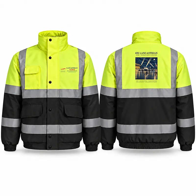 Avro 691 Lancastrian Reflective Winter Jackets - Poster - Fluorescent Yellow & Navy