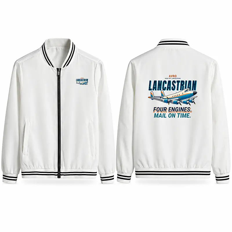 Avro 691 Lancastrian Stylish Jackets - Baseball Collar - Cartoon - White