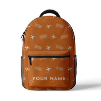 Thumbnail for Avro RJ100 - 3D Backpack - 3D Pattern + Name - Orange