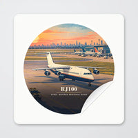 Thumbnail for Avro RJ100 - 3D - Circle Sticker - Peel