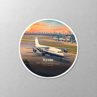 Thumbnail for Avro RJ100 - 3D + Name - Circle Sticker - Close-up