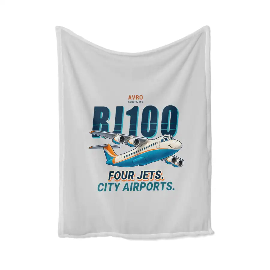 Avro RJ100 - Cartoon - Blanket - Light Gray