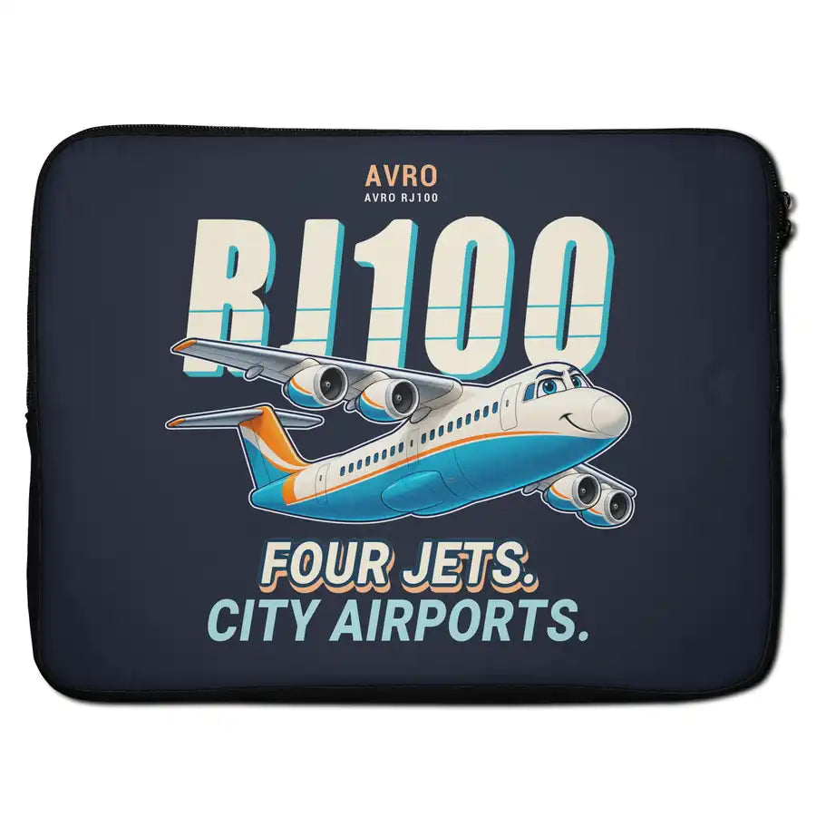 Avro RJ100 - Cartoon - Laptop Sleeve