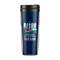 Thumbnail for Avro RJ100 - Cartoon + Name - Plastic (No Holder) - Dark Blue