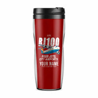 Thumbnail for Avro RJ100 - Cartoon + Name - Plastic (No Holder) - Red