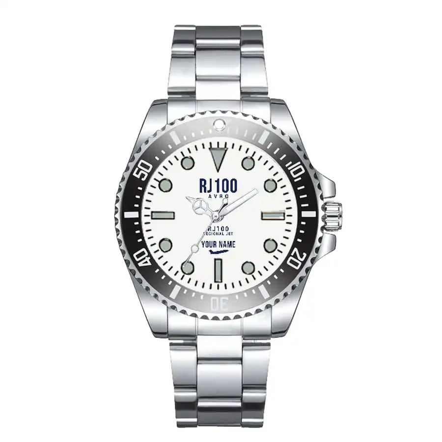 Avro RJ100 - Classic - White + Name - Premium Diver - Black