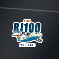 Thumbnail for Avro RJ100 - Cartoon Die-Cut + Name - Die-Cut - Dark Car