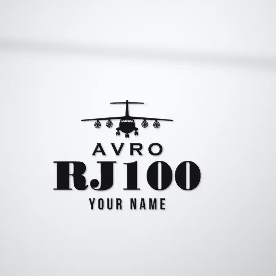 Avro RJ100 - Heritage Die-Cut - Black + Name - Die-Cut - Close-up