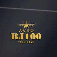 Thumbnail for Avro RJ100 - Heritage Die-Cut - Gold + Name - Die-Cut - Close-up
