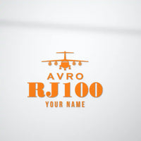 Thumbnail for Avro RJ100 - Heritage Die-Cut - Orange + Name - Die-Cut - Close-up