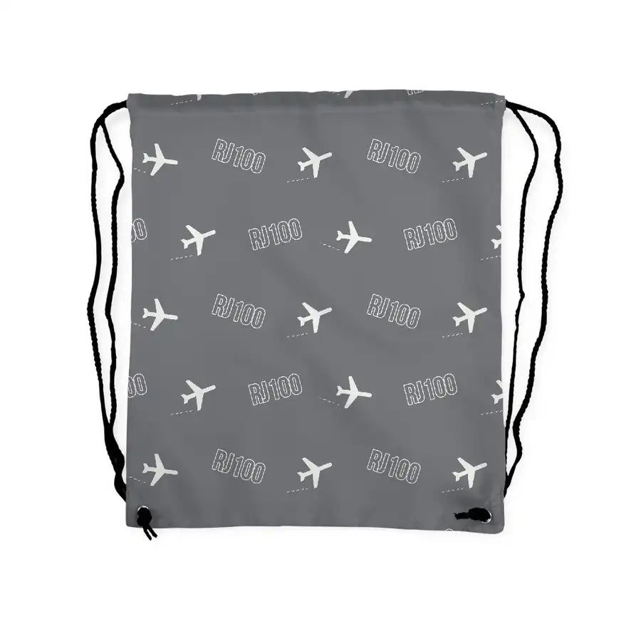 Avro RJ100 - Drawstring Bag - 3D Pattern - Gray