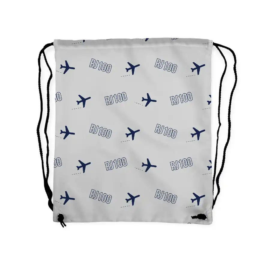 Avro RJ100 - Drawstring Bag - 3D Pattern - Light Gray