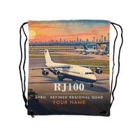 Thumbnail for Avro RJ100 - Drawstring Bag - 3D Scene + Name